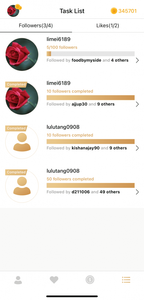 Followers Gallery Task List